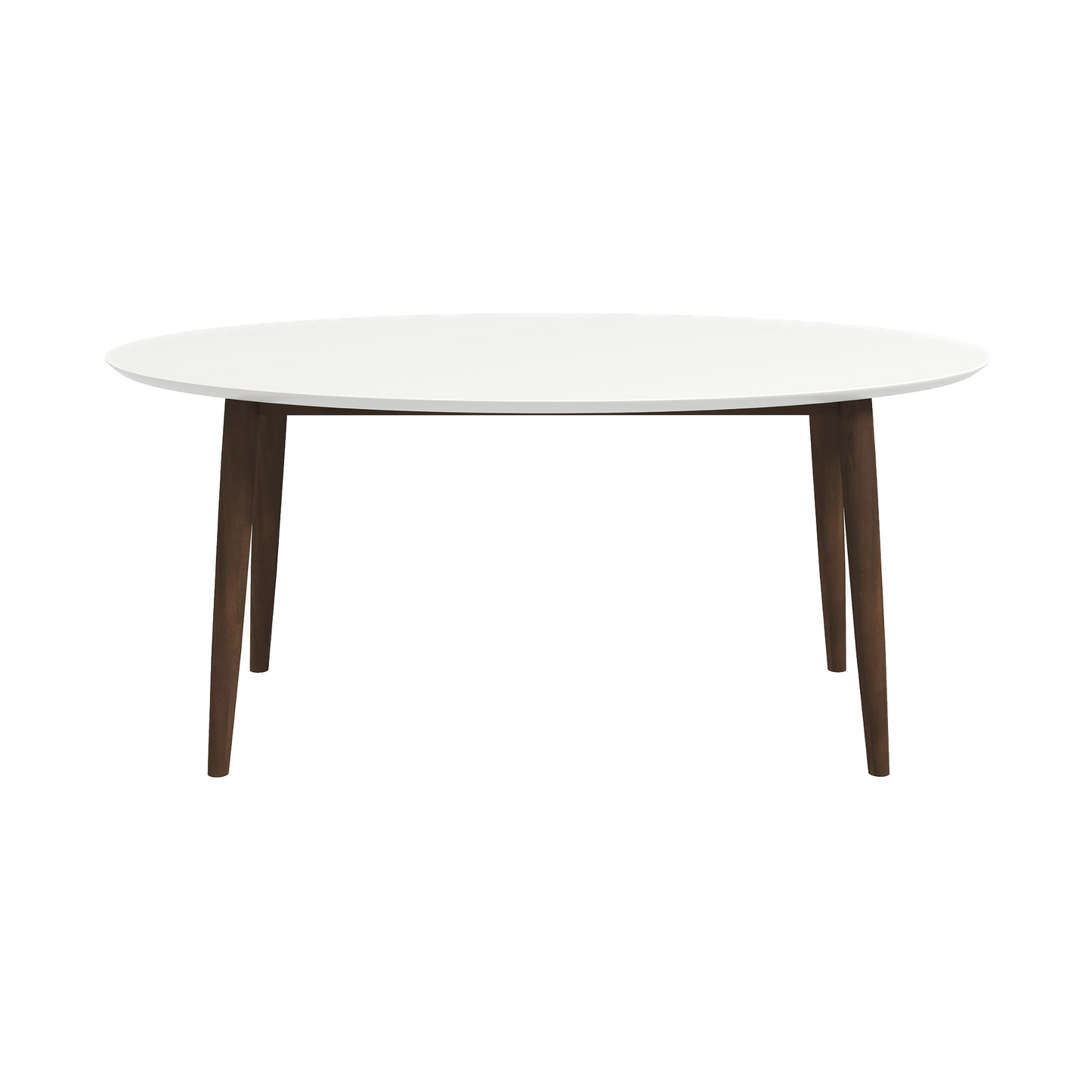 Ada Mid Century Modern Style Solid Wood White Top Oval Dining Table And 4 Side Chairs