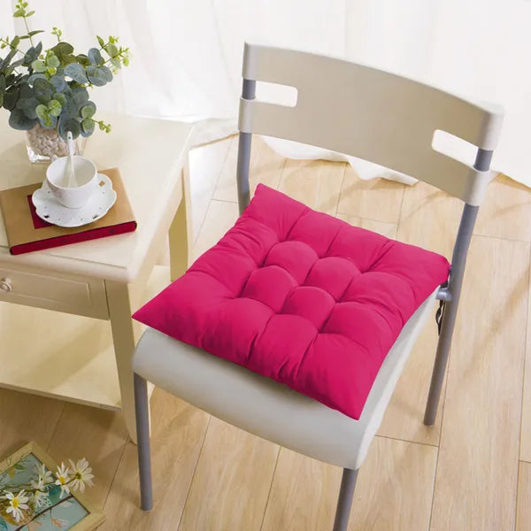 4Pcs Chair Cushion Pads Pillow 17.72x17.72x2.37in Soft Tie On Square Sitting Mats For Home Office Car Sitting Travel Thickened