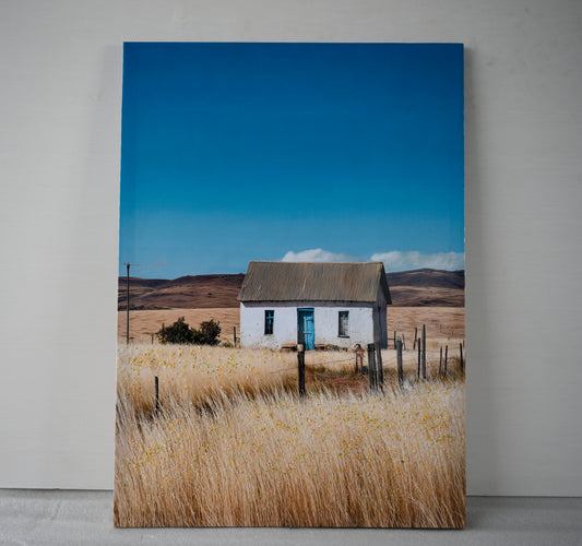 Farmhouse Canvas  Wall Art Framed White House Picture Rustic Countryside Farm Painting Print Vintage Country Flowers Scene Artwork For Office Bedroom Living Room Decor 20x28inch