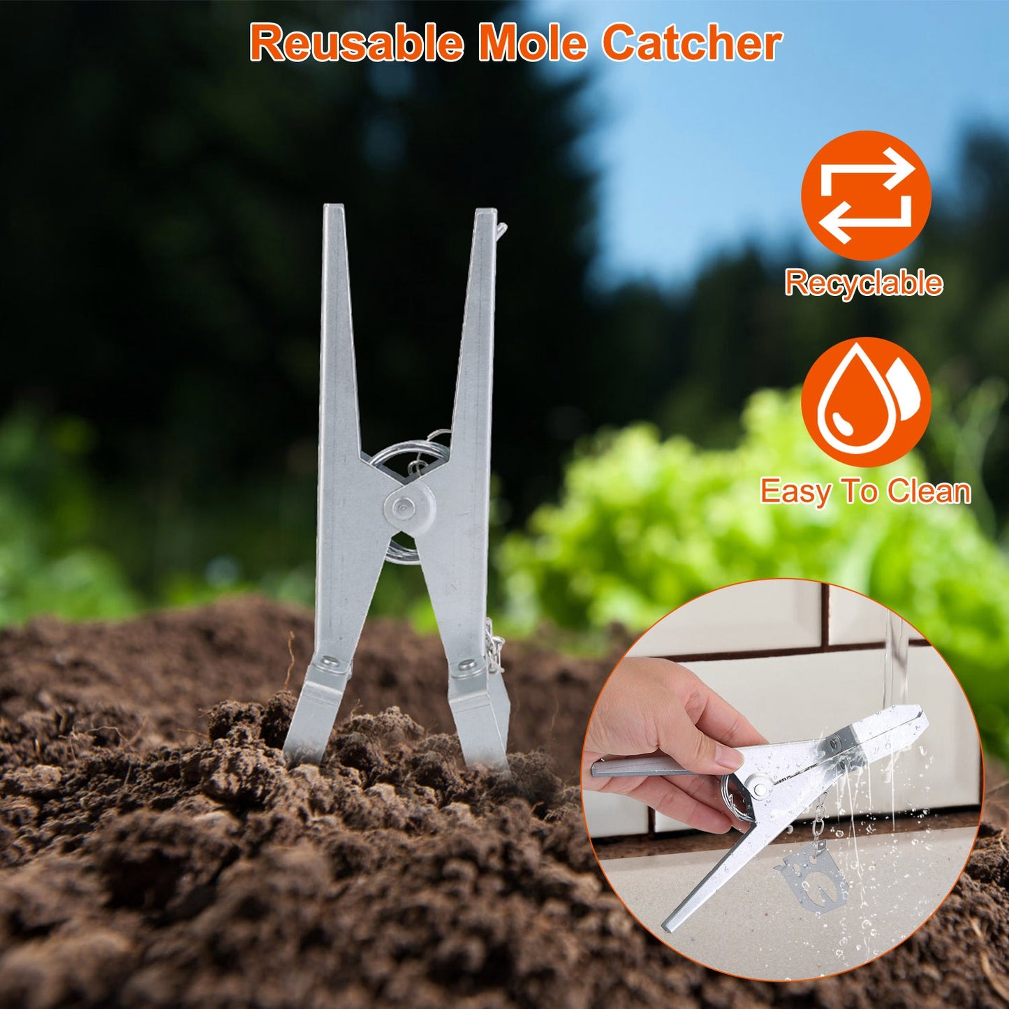 4Pack Reusable Mole Traps With Scissor Jaw Mole Killers Effective Mole Clips For Vegetable Shed Field Garden Yard