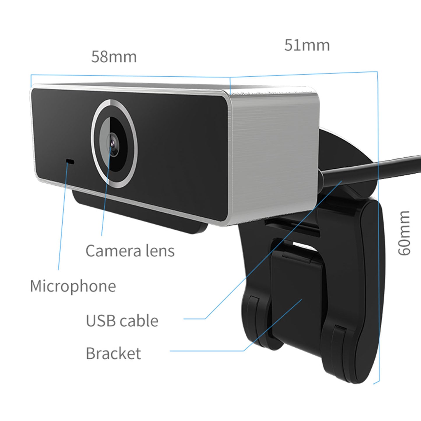 1Pc FHD 1080P Webcam USB PC Computer Webcam Auto Focus With Microphone 60-Degree Widescreen Desktop Laptop Webcam Live Streaming Webcam With Rotatable Clip For Live Broadcast Video Calling Conferencin