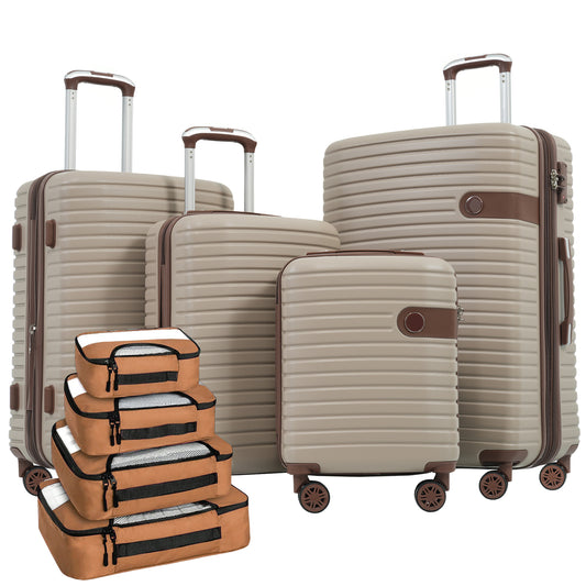 4 Piece Luggage Set Suitcase Set, ABS Hard Shell Lightweight Expandable Travel Luggage With 4 Packing Cubes, TSA Lock, Spinner Wheels For Men Women 16 20 24 28