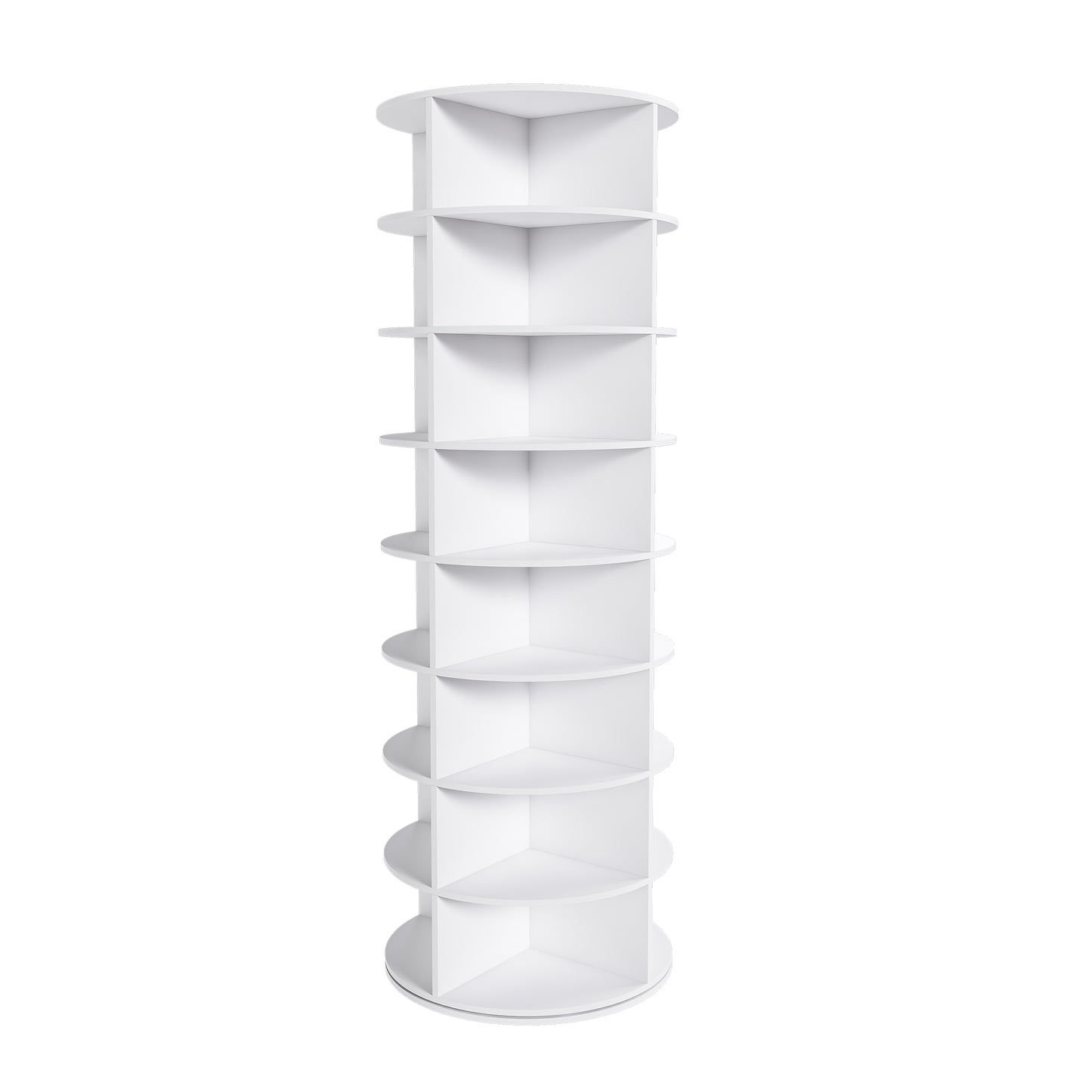 Rotating Shoe Rack Tower, 8-Tier Spinning Storage Rack, Free Standing 360 Revolving Shoe Organizer, Holds 32 Pairs Of Shoes  8-Tier,White