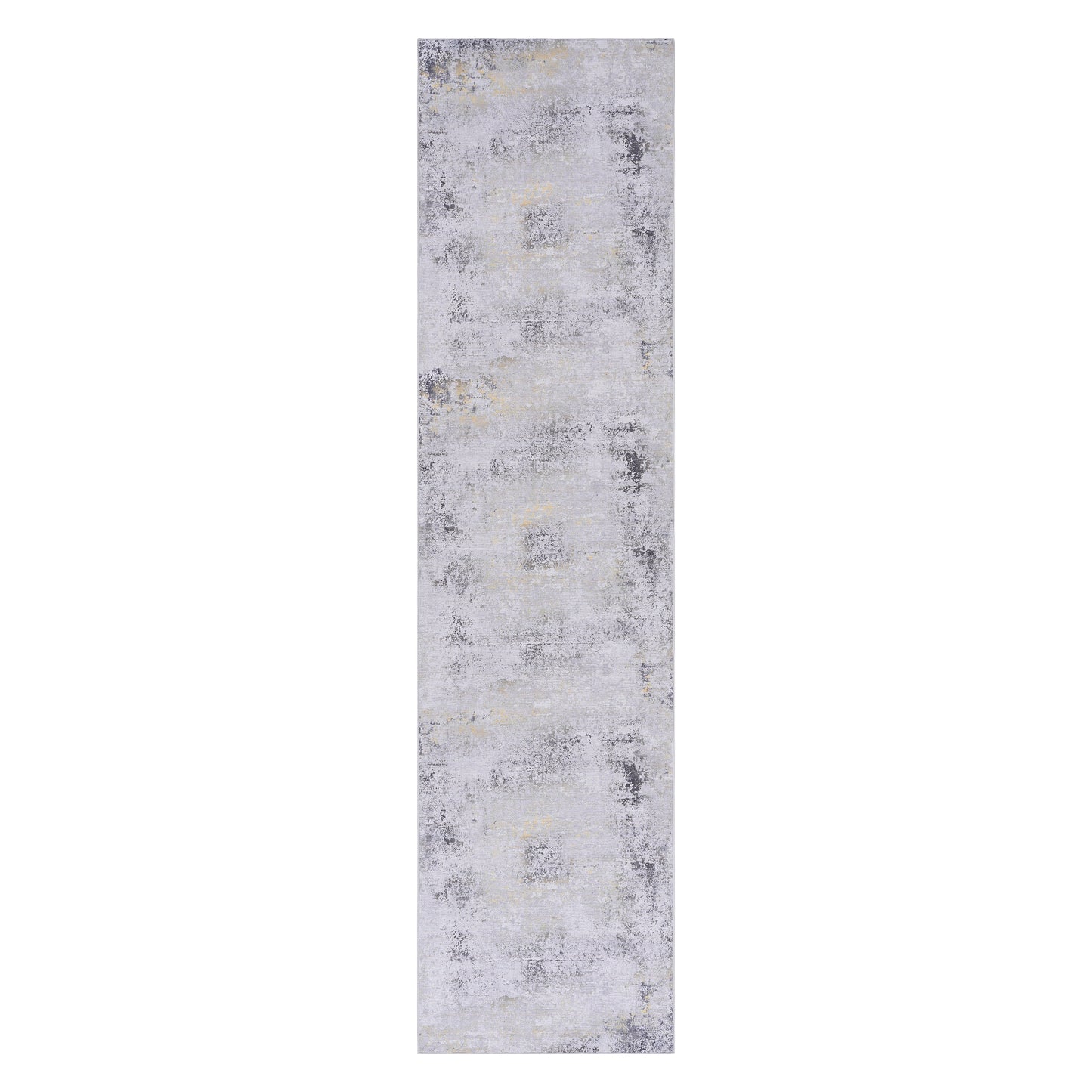 MAVAL Gold Washable Rug 2'6'' X 10' Runner Rug  Gray Gold, 2'6'' X 10'