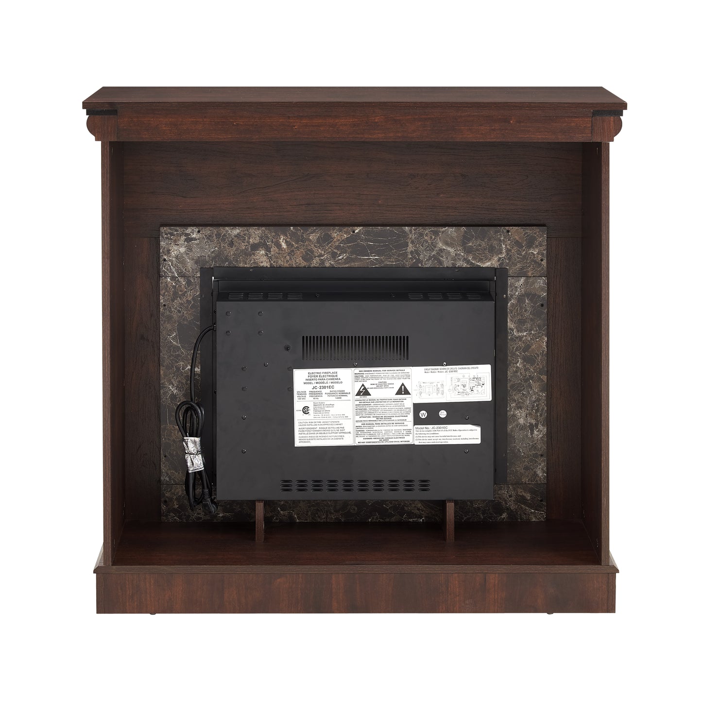 Electric Fireplace With Mantel,fireplace Mantel Surround With 23  Fireplace Insert, Adjustable Flame, Remote Control, Cherry,41.34 Wx14 Dx40 H