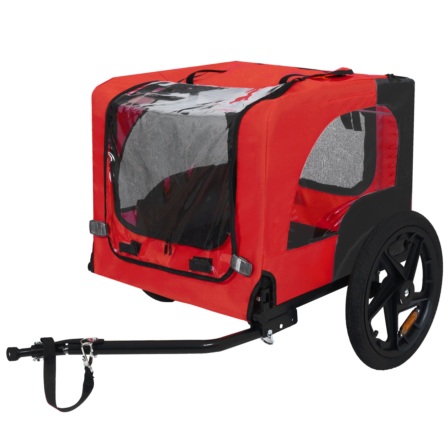 Pet Bike Trailer Dog Cart For Bicycle,Suitable For Small And Medium Pets, Easy Folding Cart Frame, Quick Release Wheel, Non-Slip Floor, Internal Leash