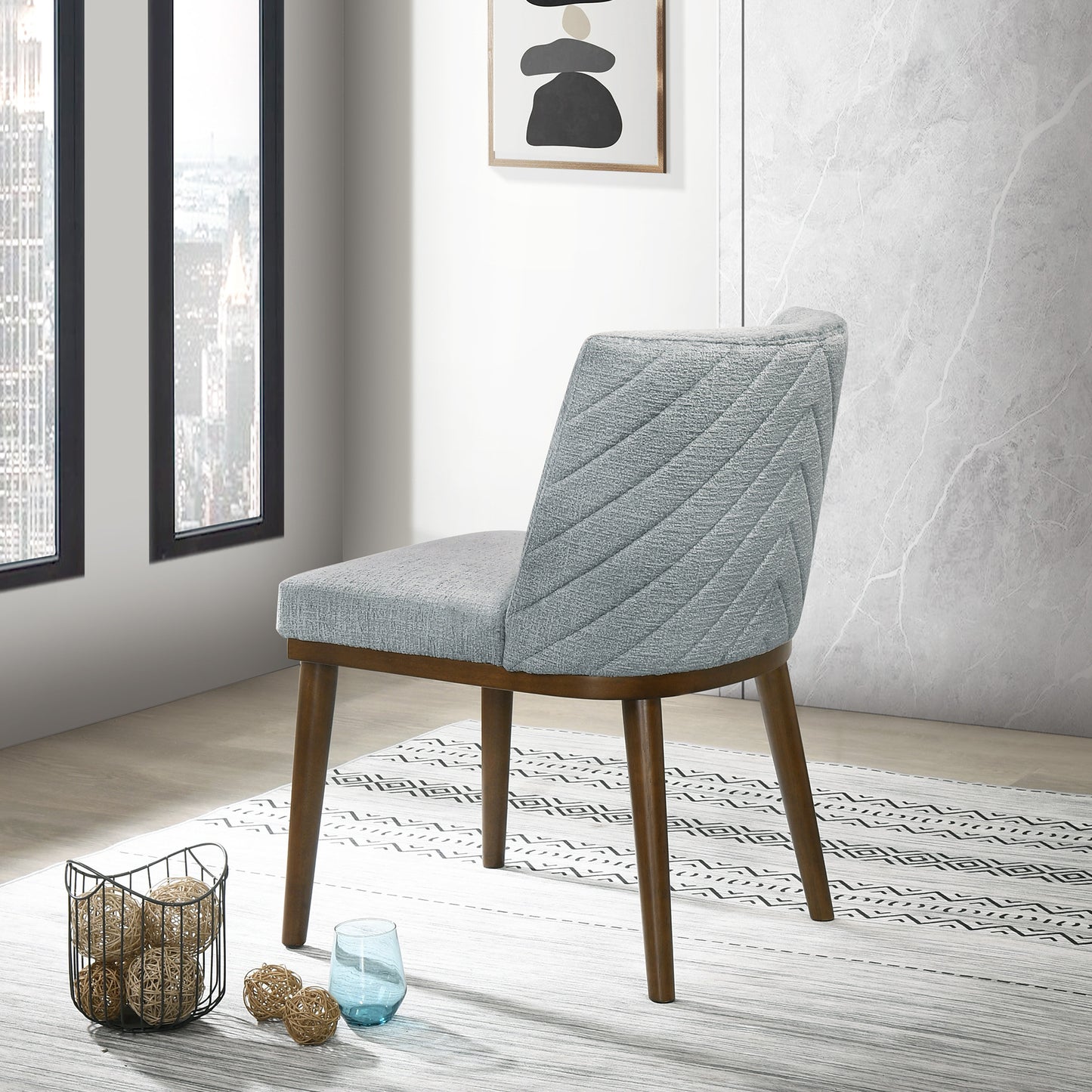 Daley Grey Fabric Dining Chair   Set Of 2