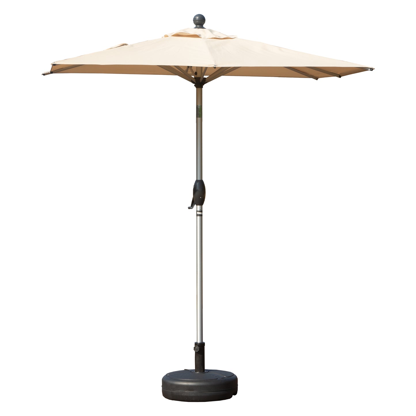 Rectangle Patio Umbrella With Crank Lift And Tilt Function, Beige   Base Not Included
