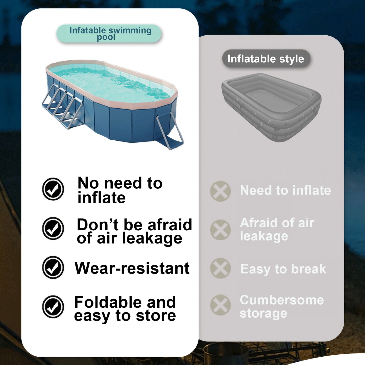 1.8m PVC Folding Pool  Not Inflatable  Bathes And Cools In Summer, Suitable For Outdoor Patio Beach Garden