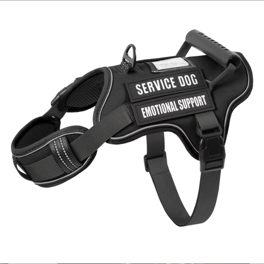 USLOCAL Tactical Service Dog Harness With Control Handle No Pulling Adjustable Reflective Pet Vest Harness Easy Walking Training