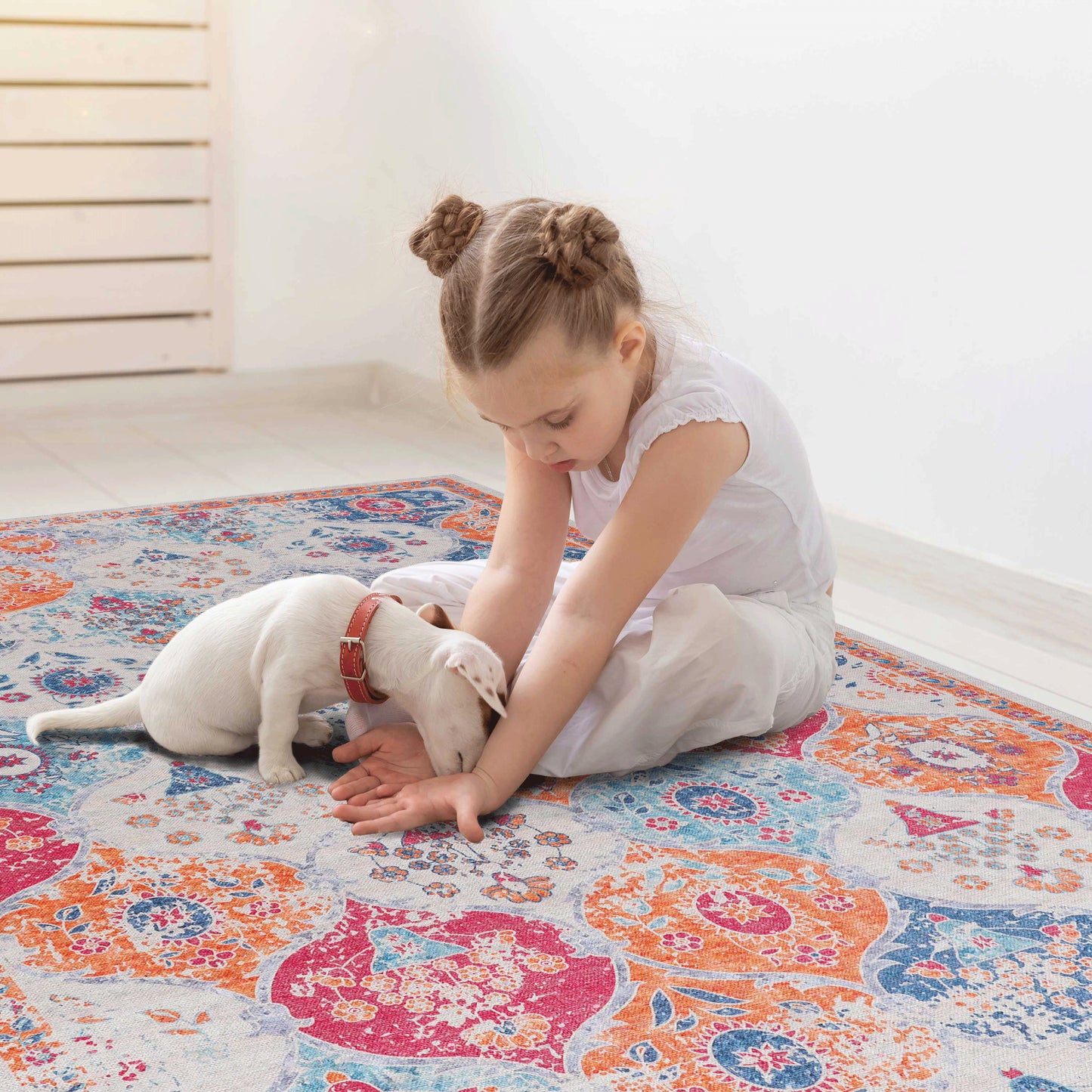 2x3 Cream Area Rug, Washable Area Rugs, Low-Pile, Non-Slip, Non-Shedding, Foldable, Kid&Pet Friendly, Area Rugs For Living Room, Bedroom, Kitchen, Dining Room Rug, Perfect Gifts,  Cream, 2' X 3'