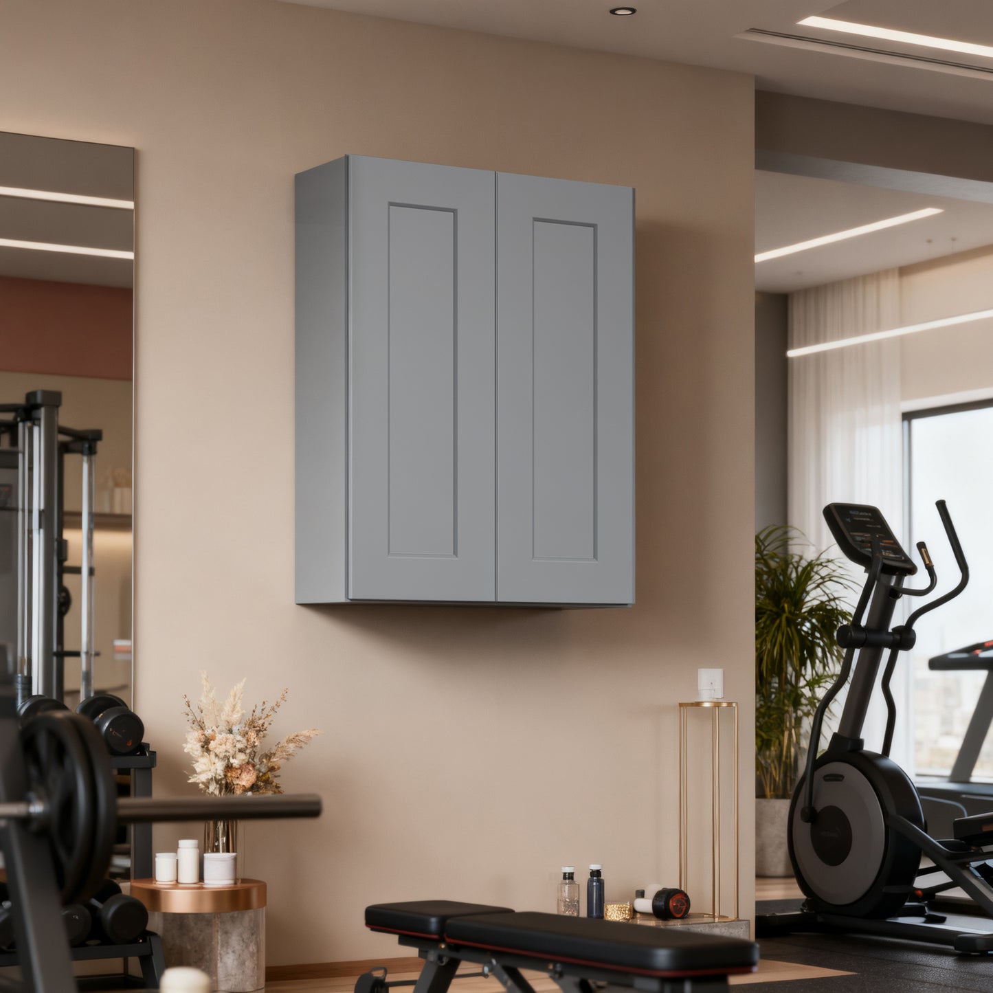 Gray Shaker Solid Wood Wall Cabinet With Soft-Close Doors, Adjustable Shelves - 24  Double Door Storage For Kitchen, Bathroom, Laundry, Garage  Easy Assembly, 24 W X 12 D X 30 H
