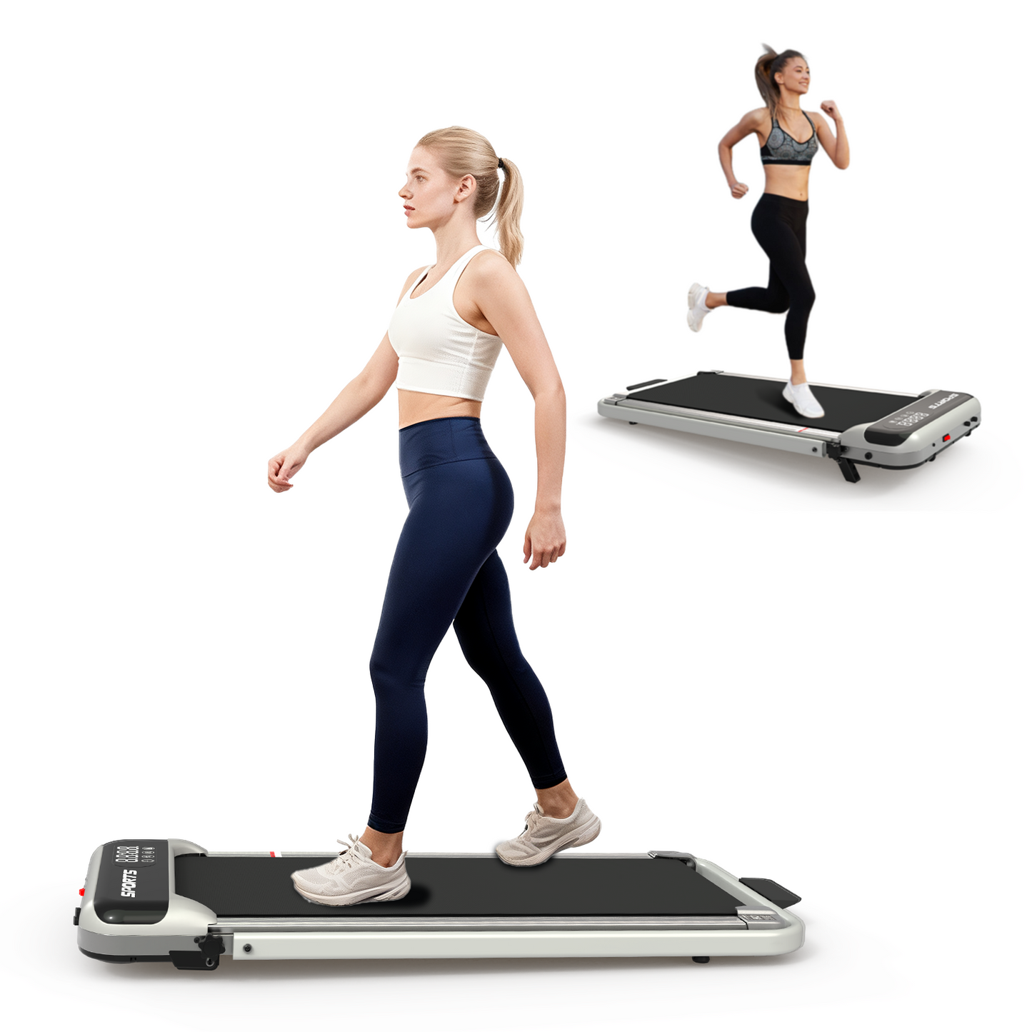 3 In 1 Under Desk Treadmill With Incline,Foldable Treadmills For Home, Walking Pad With Handle Bar For Walking And Jogging, With Remote Control & LED Display