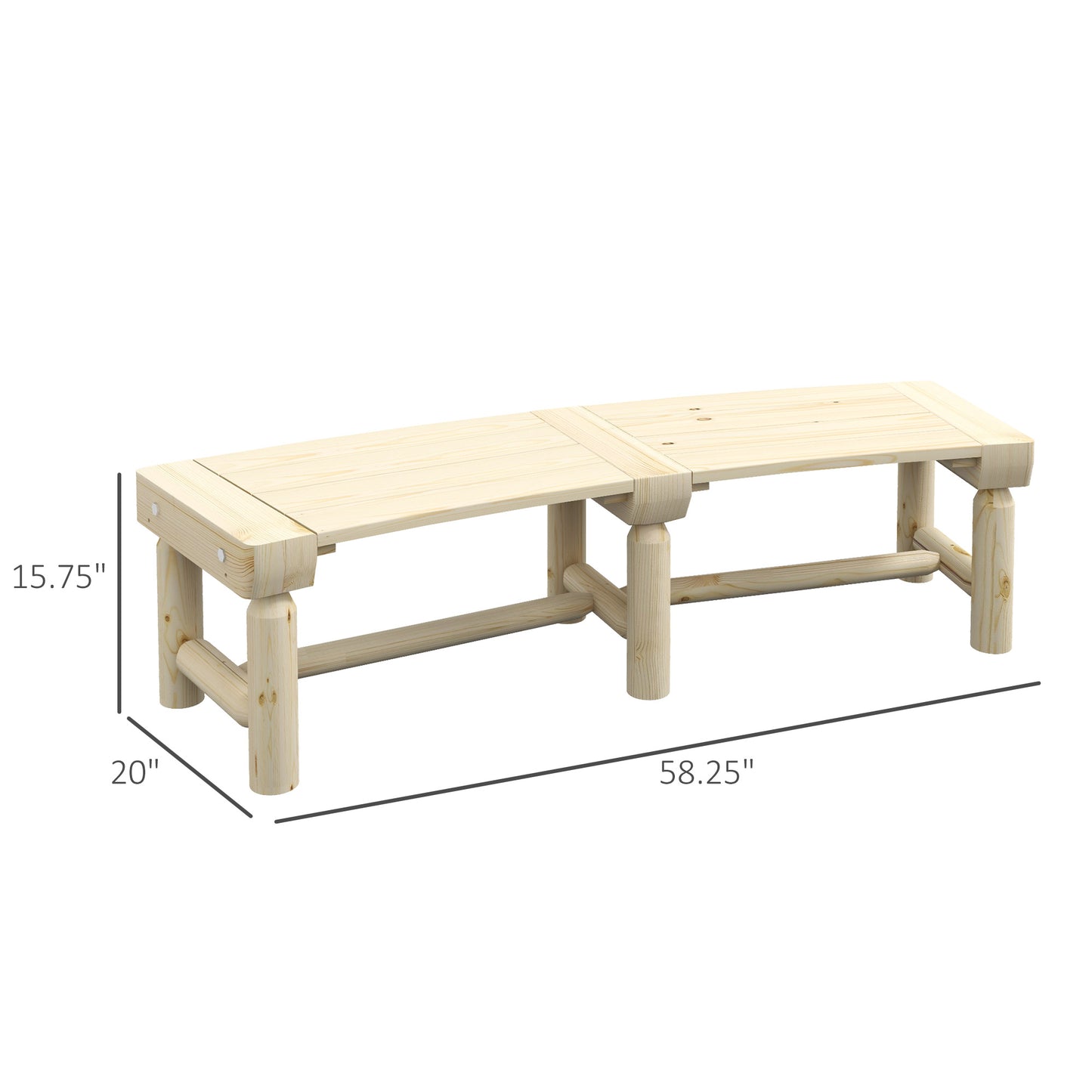 Wooden Garden Bench, Semicircular Round Outdoor Tree Bench, Wrap Around Park Bench For Yard, Patio, Deck, Lawn, Natural