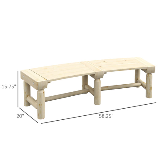 Wooden Garden Bench, Semicircular Round Outdoor Tree Bench, Wrap Around Park Bench For Yard, Patio, Deck, Lawn, Natural