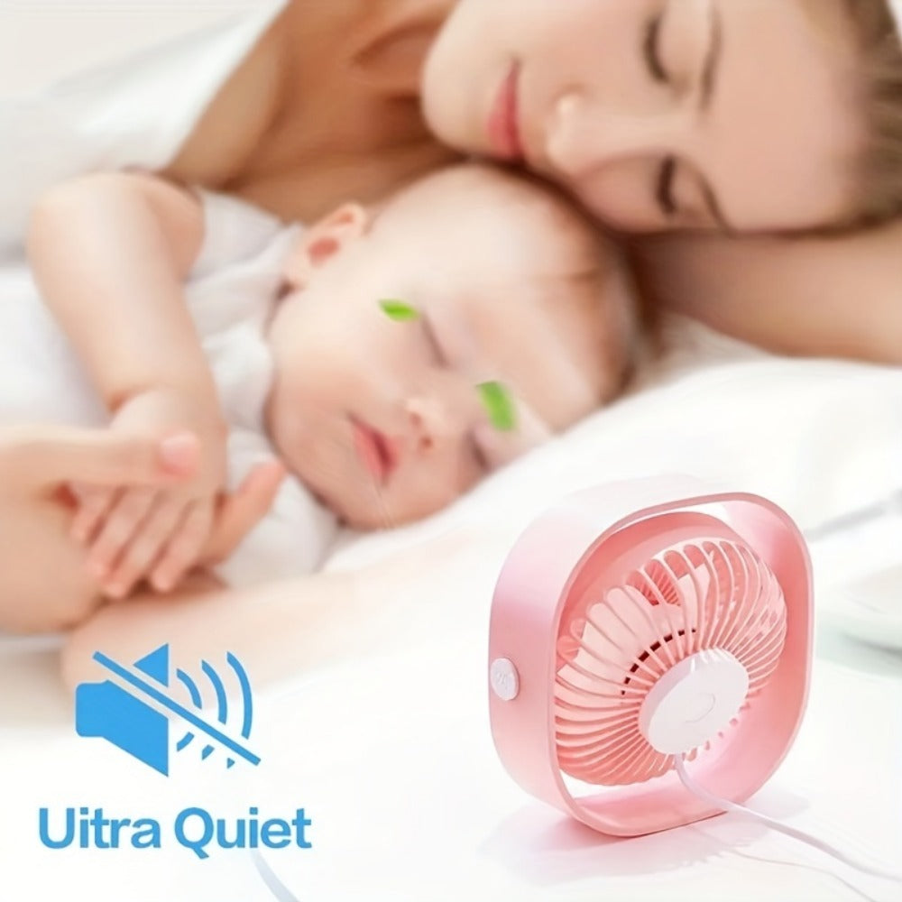 Random Color New Desktop Small Fan Rechargeable Desktop Fan Portable Office Student Dormitory Home Mini Fan Mute