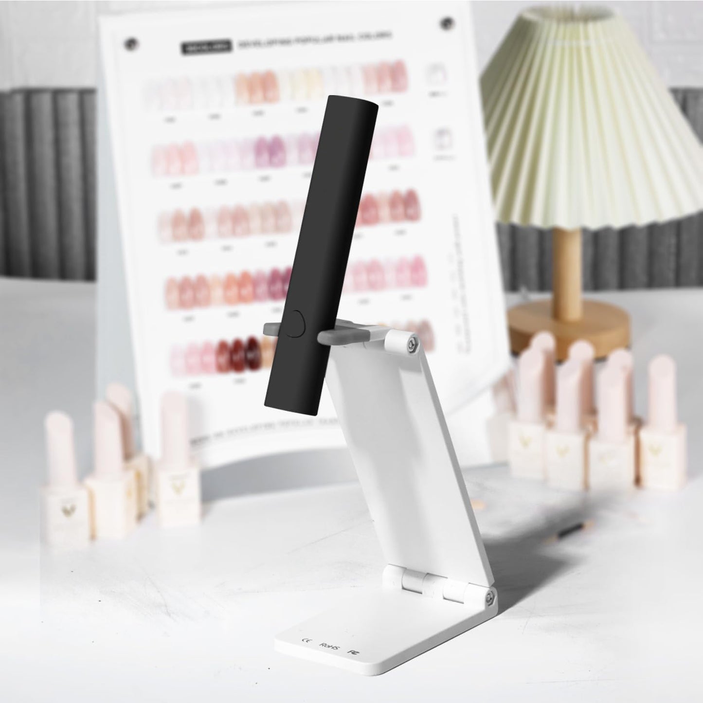 UV Light For Gel Nails, Mini U V LED Nail Lamp Handheld With Stand, Portable Nail Dryer Rechargeable USB Cordless For Fast Drying, Black