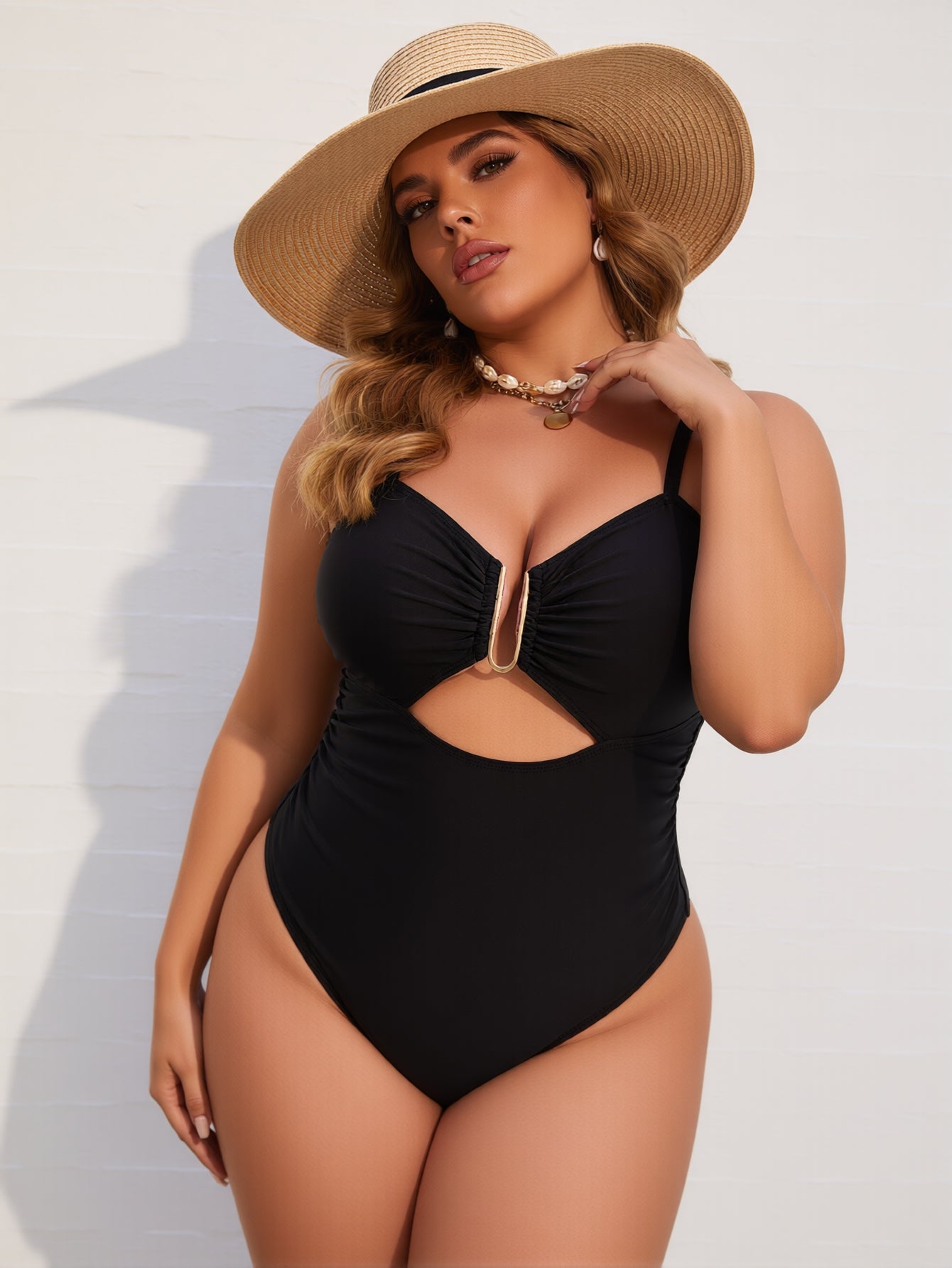 New Elegant And Fashionable Women's StyleWomen's Swimsuit For Beach Vacation Stylish One Piece With High Neck And Adjustable StrapsBeach Tankini--KA-P794-01