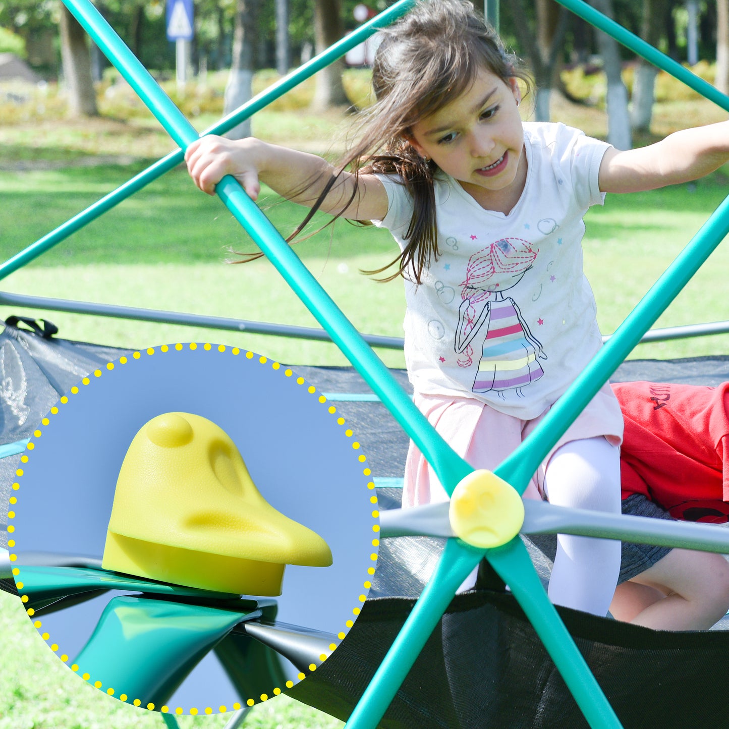 12ft Geometric Dome Climber Play Center, Kids Climbing Dome Tower, Rust & UV Resistant Steel Supporting