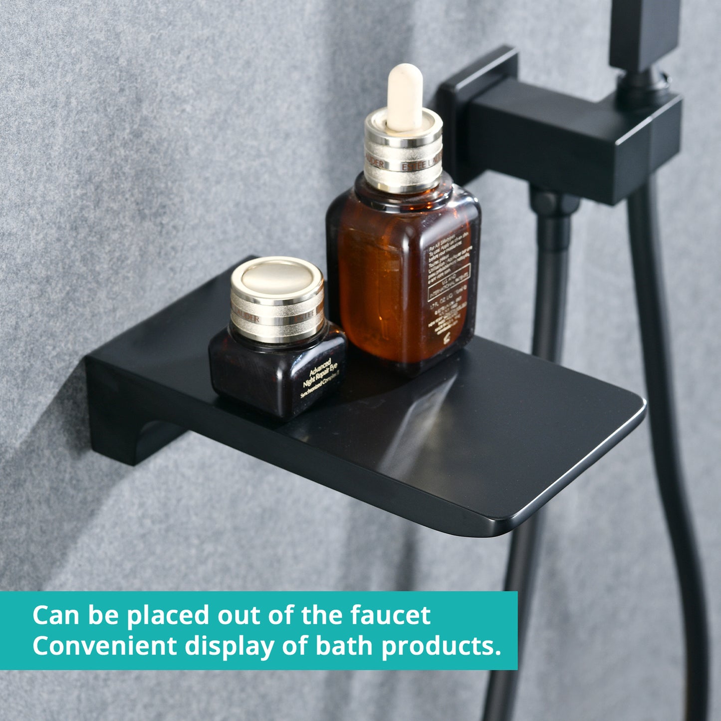 Modern Style Matte Black Wall Mount Tub Filler Bathroom Bathtub Faucet Shower Set