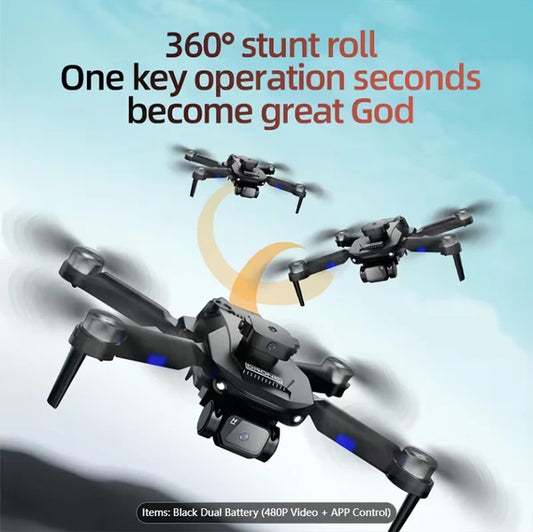 F196 Beginner-Friendly FPV Drone With Dual Cameras & Obstacle Avoidance - 480P Video, Optical Flow Hover, WiFi App Control, Foldable Design, Dual Batteries, Storage Bag, Extra Parts & Remote Included
