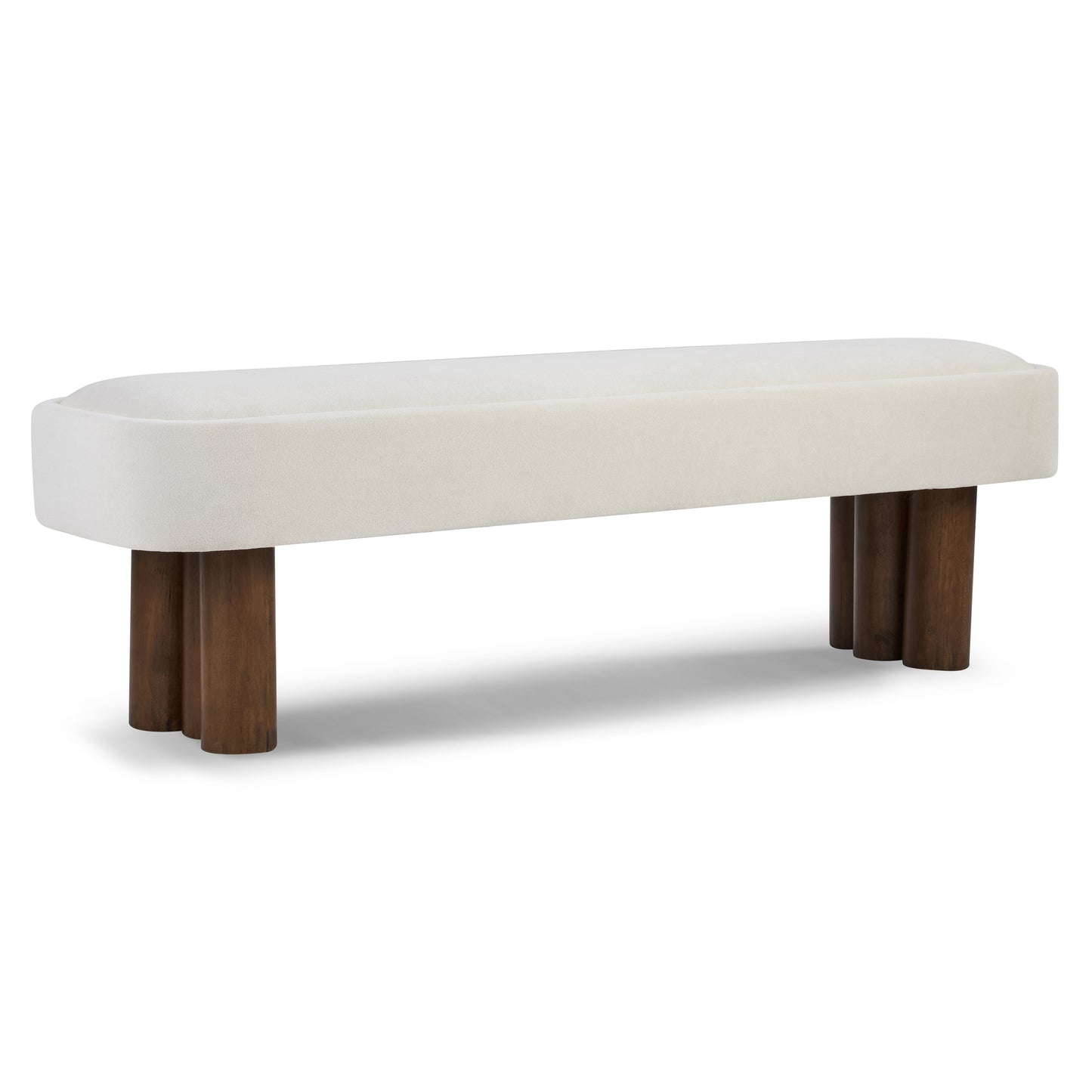 Indoor Beige Fabric Dining Bench With Walnut Color Legs, 60.04 L Upholstered Seating For Kitchen, Dining Room And Living Space,250lbs Capacity
