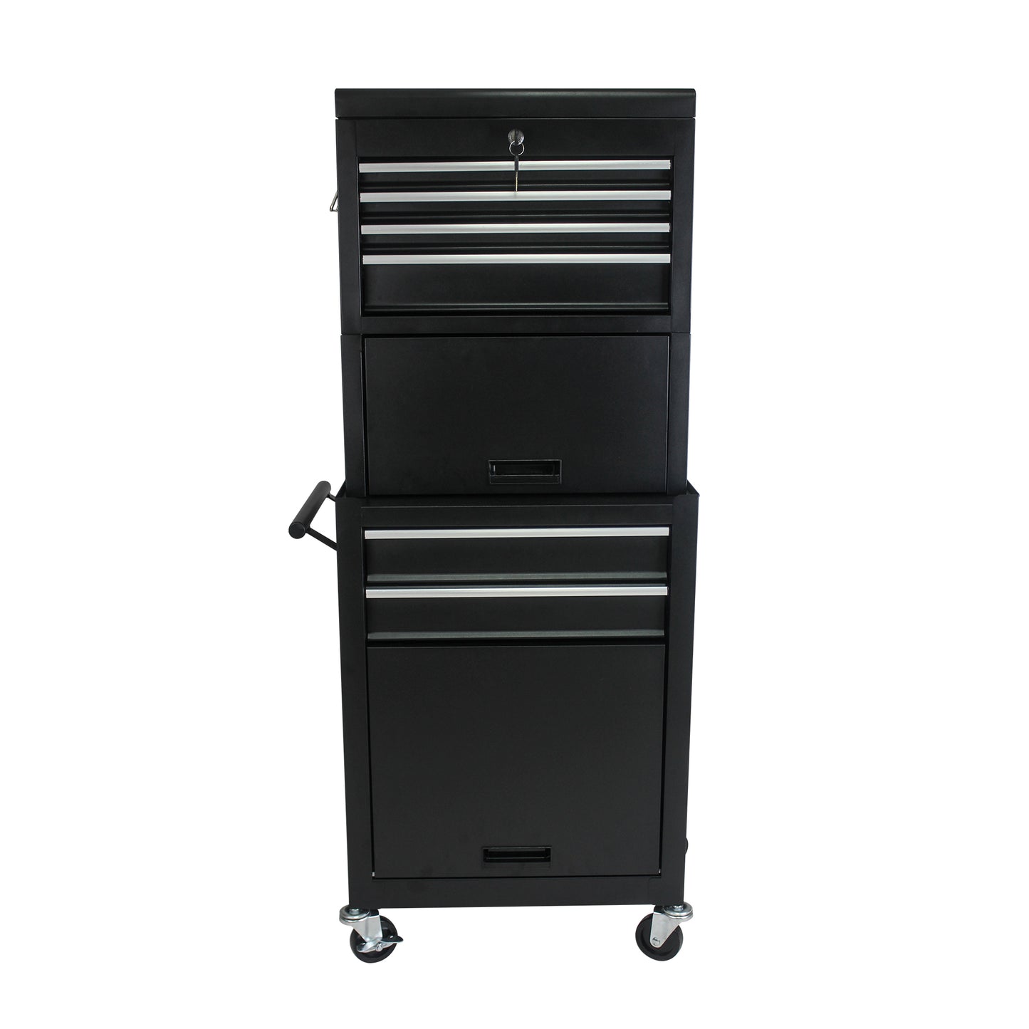 Tool Cabinet On Wheels, 6-Drawer Lockable Rolling Tool Chest W 4 Universal Wheels, 2 In 1 Detachable Tool Box Storage Organizer For Garage Workshop Repair Shop, Black
