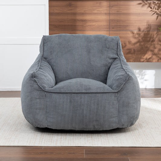 Giant Bean Bag Chair Sofa For Adults Teens, Comfy Corduroy Large Bean Bag Chairs With Armrests For Bedroom Living Room, A Dult BeanBag Lazy Sofa Couch Chairs With Filler Included