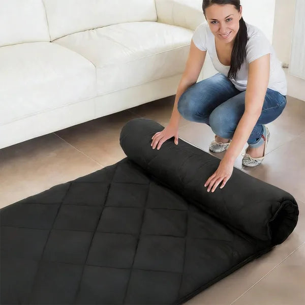 Japanese Floor Mattress, 100% High Density Comfortable Foam, Thicken Foldable Mattress Tatami Mat Sleeping Pad, Ideal For Comfort And Support, Floor Lounger Pillow Bed Sofa, Black, Queen 60*80
