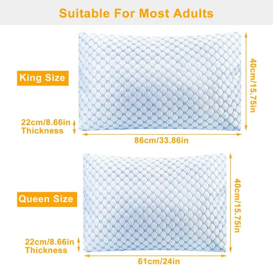 Bed Pillows Cooling Memory Foam Pillow Ventilated With Cooling Gel Infused Memory Foam Heat Reducing Cooling Fiber Breathable Machine Washable