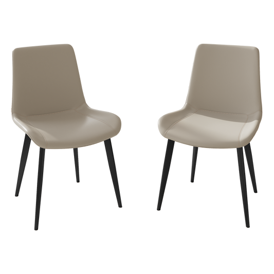 Dining Chairs 2PCS, Modern Kitchen & Dining Room Chairs, Upholstered Faux Leather Cushion Seat And Sturdy Metal Legs