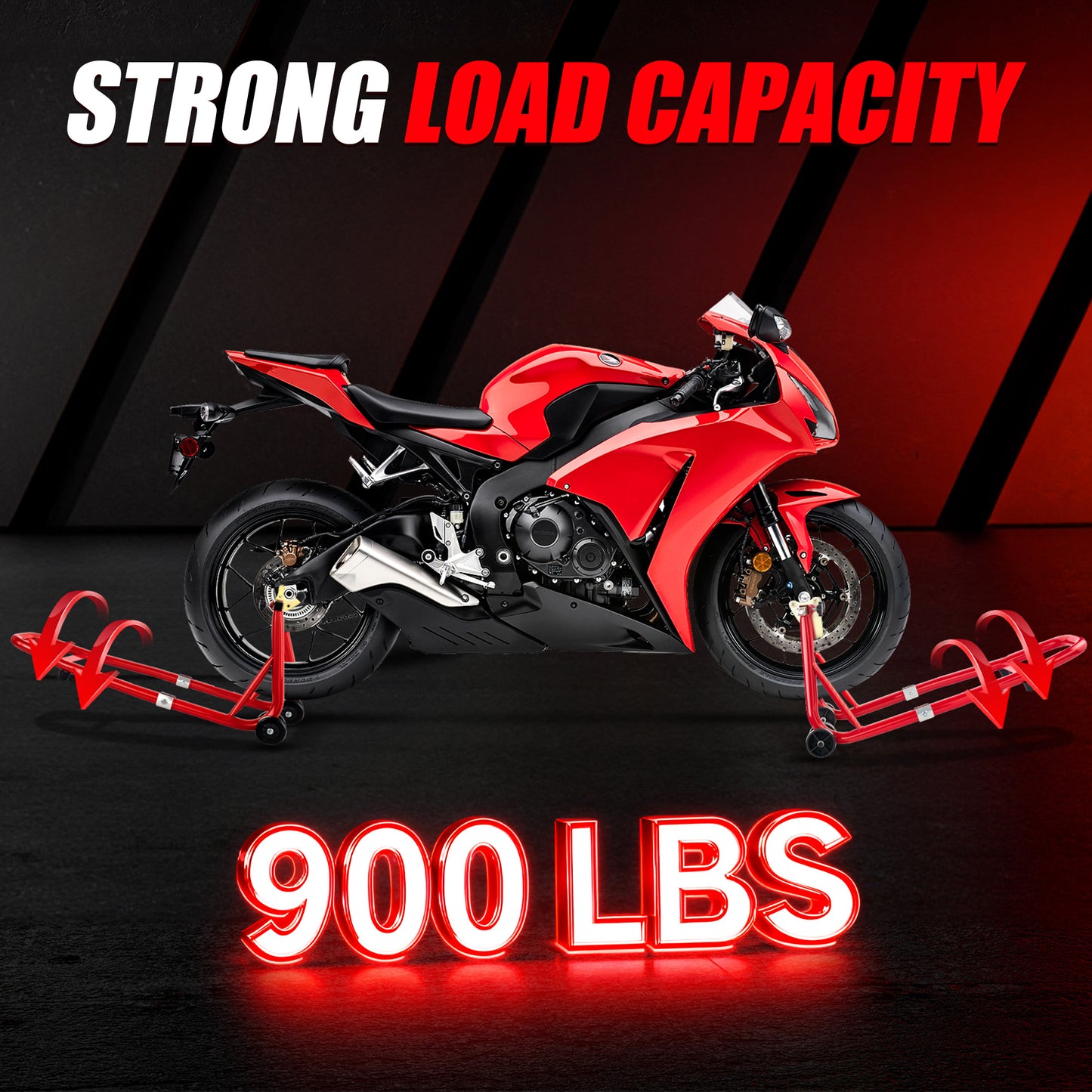Universal Motorcycle Lifting Stands, 900 Lbs Capacity Front & Rear Wheels Lift With U L Adjustable Swingarm Spool, Heavy Duty Lifting Stands Fit For Diversity Of  BMW, Suzuki, Yamaha, Honda,