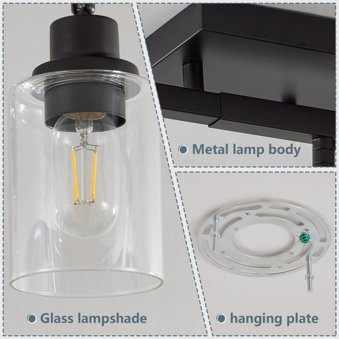 5-lamp Track Lighting Kit, Black Track Lighting Fixtures, Bathroom Wall Lights, Ceiling Mounted Kitchen Track Lights  Excluding Bulbs