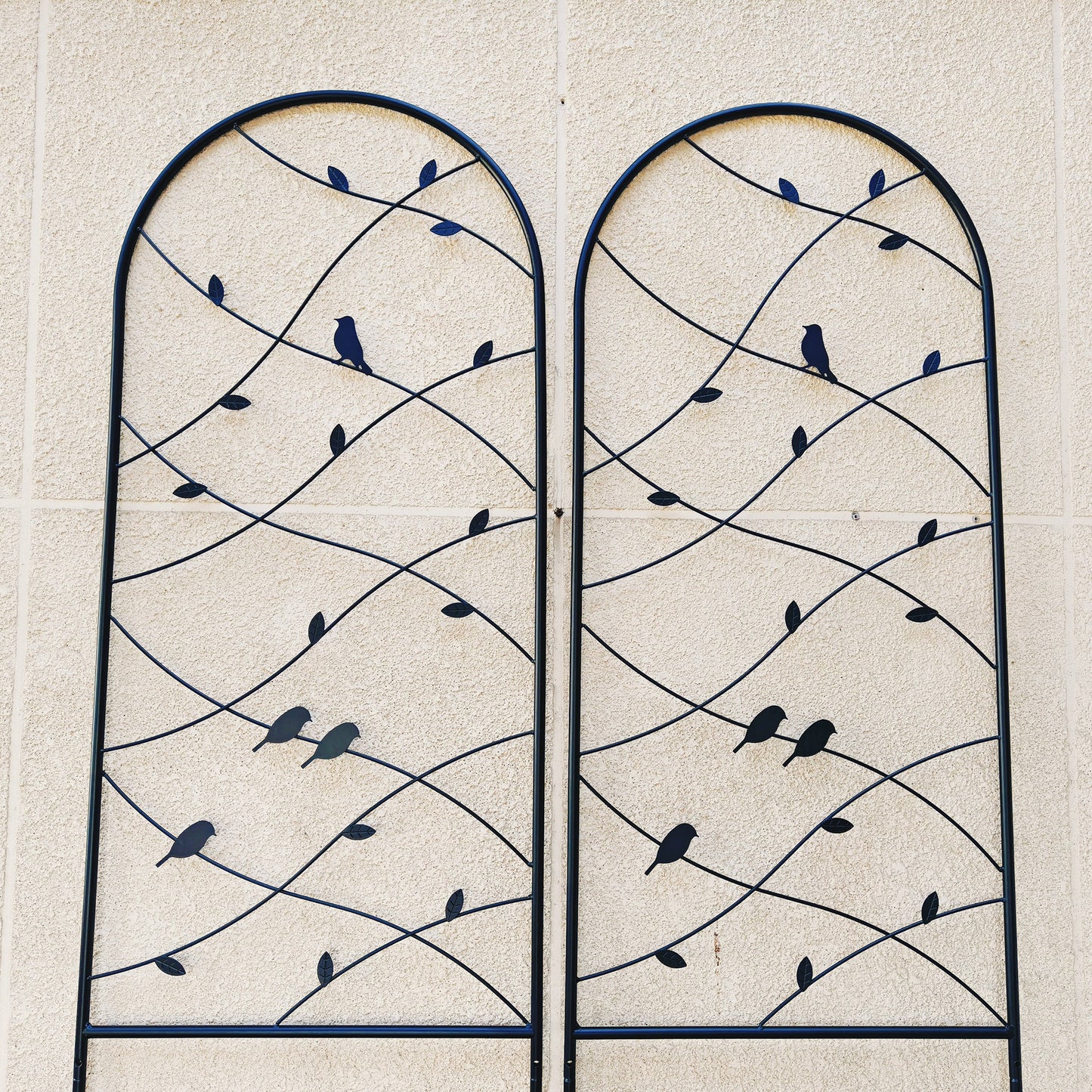 4 Pack Metal Garden Trellis 86.7  X 19.7  Rustproof Trellis For Climbing Plants Outdoor Flower Support Bird Deco Black