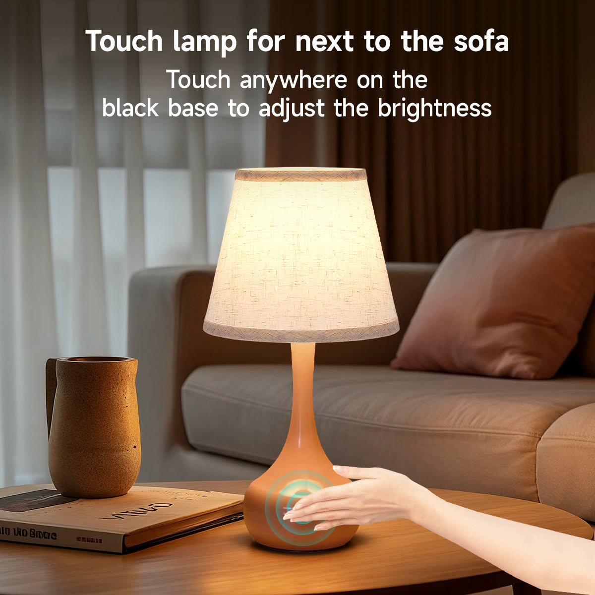 2-piece Set Of Three Level Dimming Small Table Lamp Pink Bedside Lamp For Children's Rooms Offices Living Rooms Including LED Bulbs