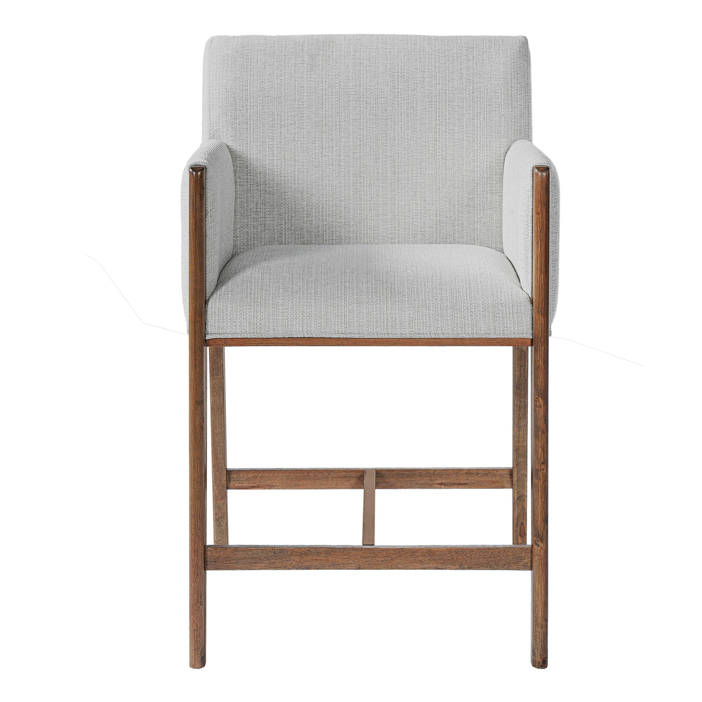 24 Seat Height Upholstered Counter Stools With Arms For Kitchen Island Dining Room, Set Of 2