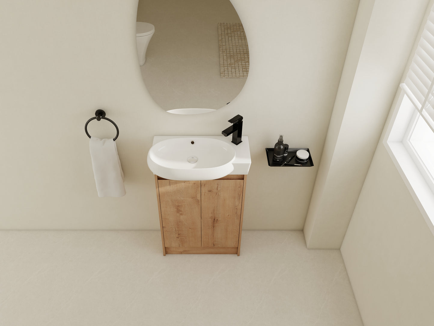 23  Freestanding Bathroom Vanity With Sink, Soft Close Doors