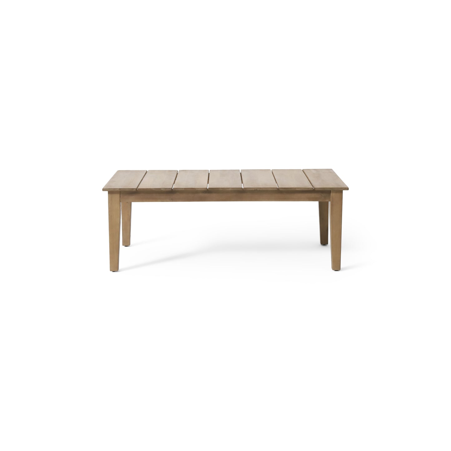 Acacia Wood Outdoor Coffee Table, Light Brown, 14 H X 23.5 W X 39.5 L