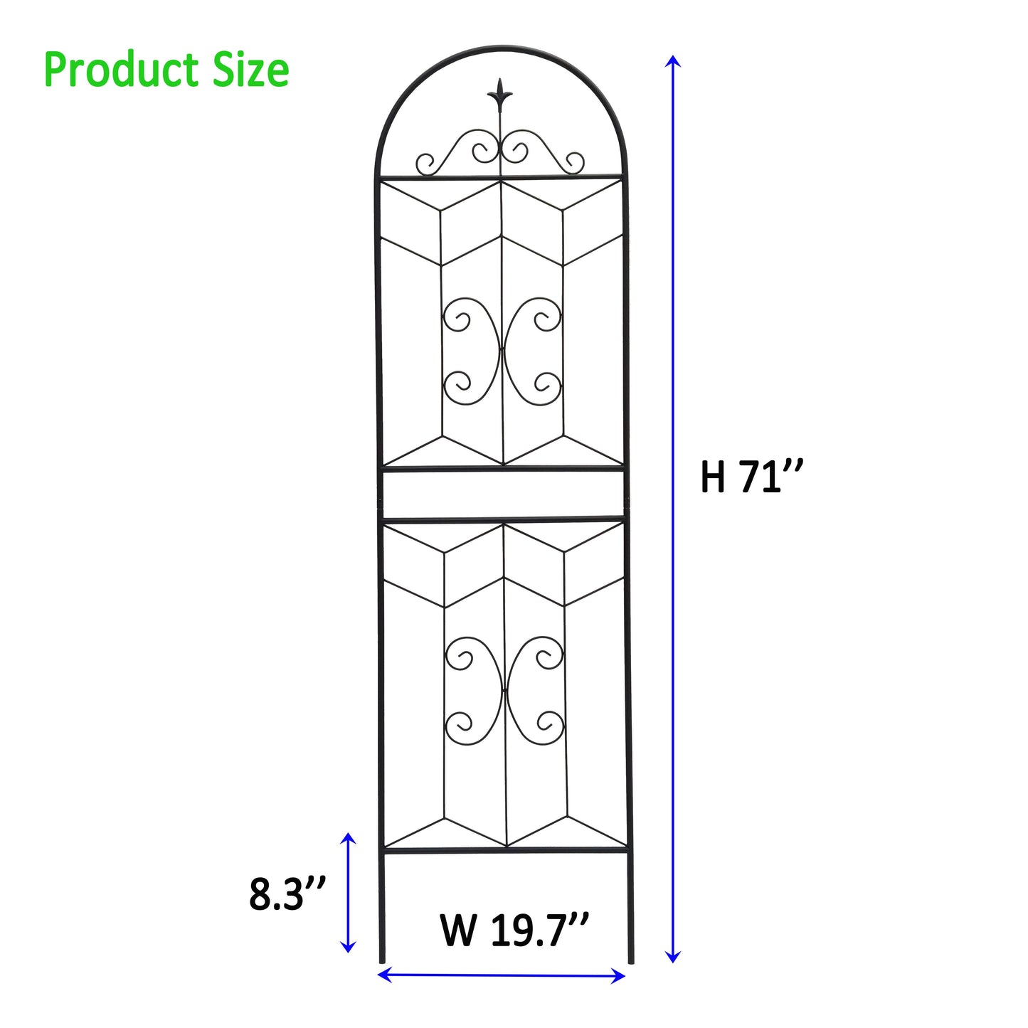 4 Pack Metal Garden Trellis 71  X 19.7  Rustproof Trellis For Climbing Plants Outdoor Flower Support Black
