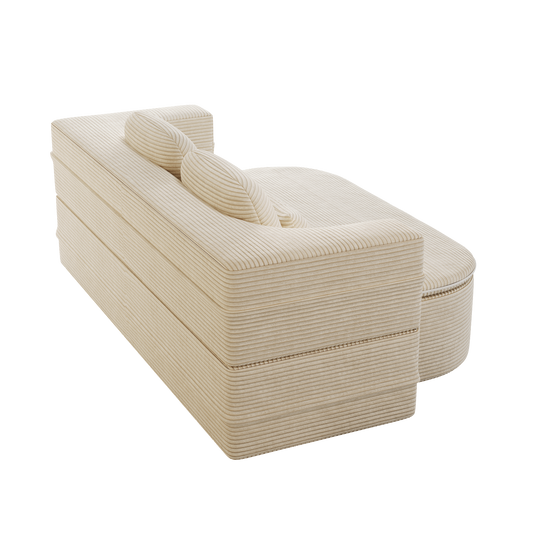 75  2-in-1 Foldable Sofa,Convertible Sleeper Foam Sofa Bed With Multi Functional Blanket, Corduroy Floor Folding Sofa Bed,  Floor Sofa Lounge Sofa For Living Room Bedroom Lounge Studio