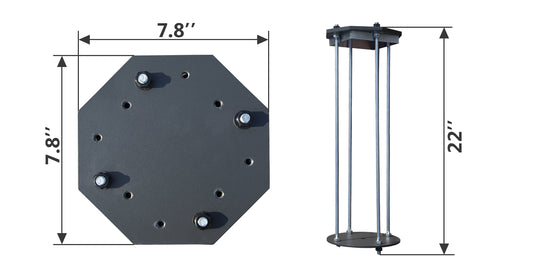 Patio Umbrella Base In Ground, Heavy-Duty Steel Construction For Stability, Supports Up To 700LBS, 7.8  X 7.8  X 22