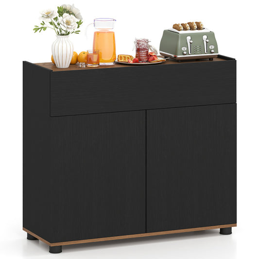Sideboard Buffet Cabinet With Storage Wooden Kitchen Storage Cabinet  With 2 Anti-toppling Devices For Kitchen, Dining Room And Living Room