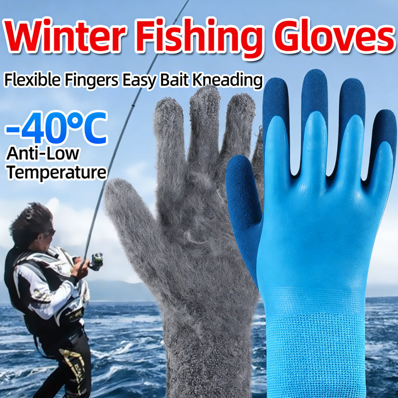 2pcs Winter Warm Gloves Skiing Cold Storage Waterproof Fishing Plush Wear Resistant Winter Thick Anti Freezing Gloves Ski