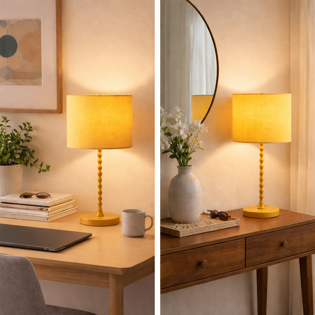 Modern Classic Desk Lamp Villa Living Room Bedroom Study Decorative Sereno Table Lamp Ochre And Gold 110-120V Table Light, Easy Assembly Table Lamp For Sale