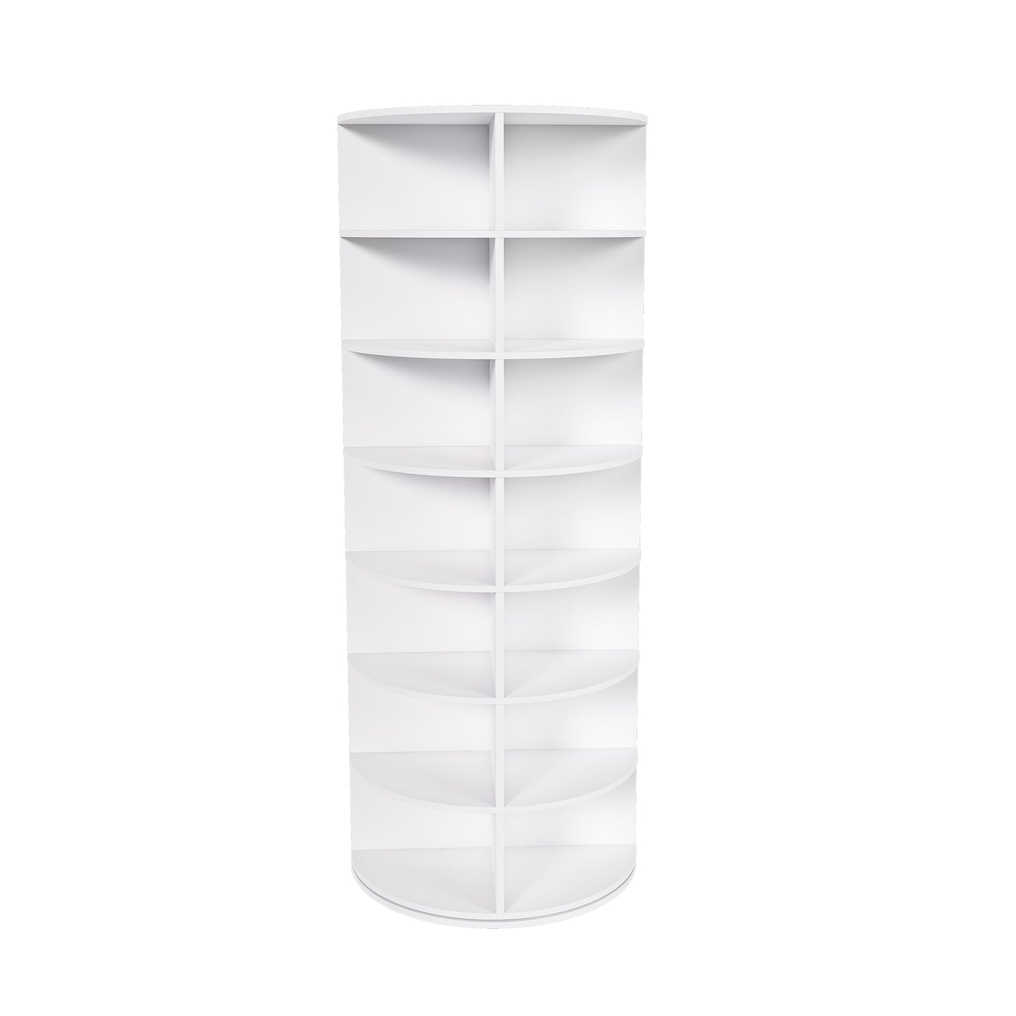 Rotating Shoe Rack Tower, 7-Tier Spinning Storage Rack, Free Standing 360 Revolving Shoe Organizer, Holds 28 Pairs Of Shoes  7-Tier,White