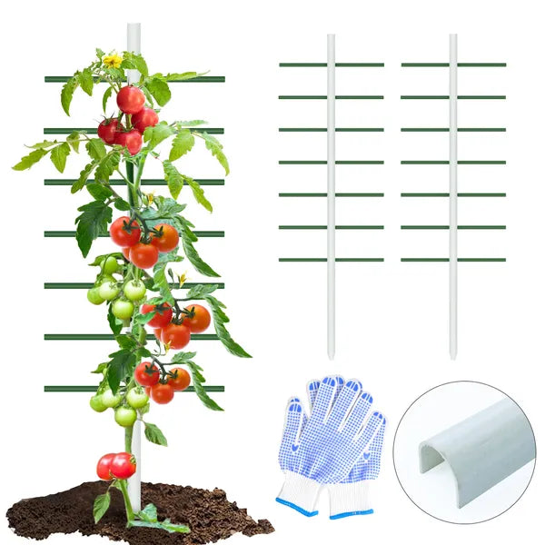 6FT*2FT 2PC This White U-shaped Tube Climbing Trellis Is Simple And Stylish, Offering Stable Support And Creating An Elegant Green Space.