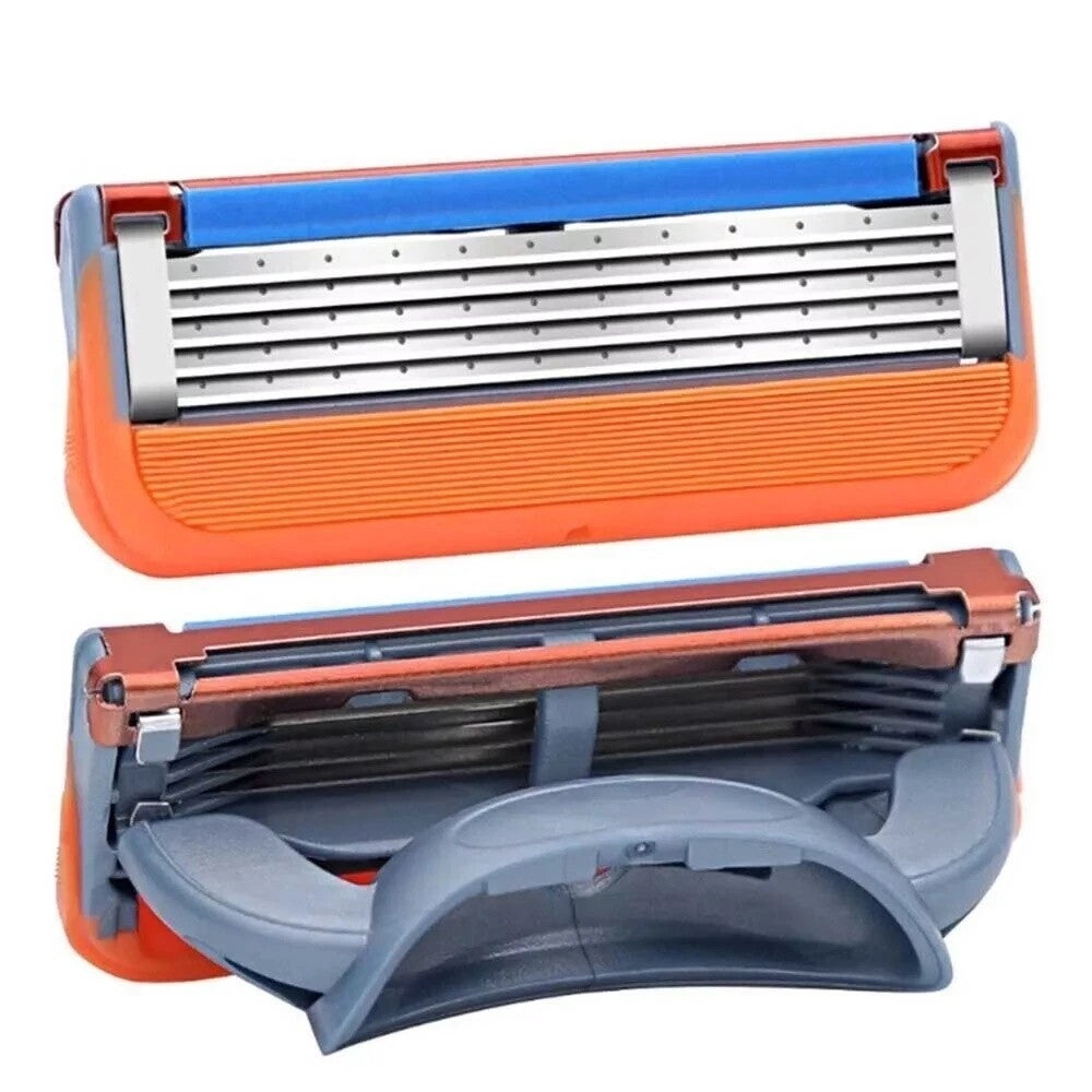 8PCS Disassembled Stainless Steel Shaver Blade Holder For Men's Razor Blades,Gillette Fusion Blade Refills Compatible