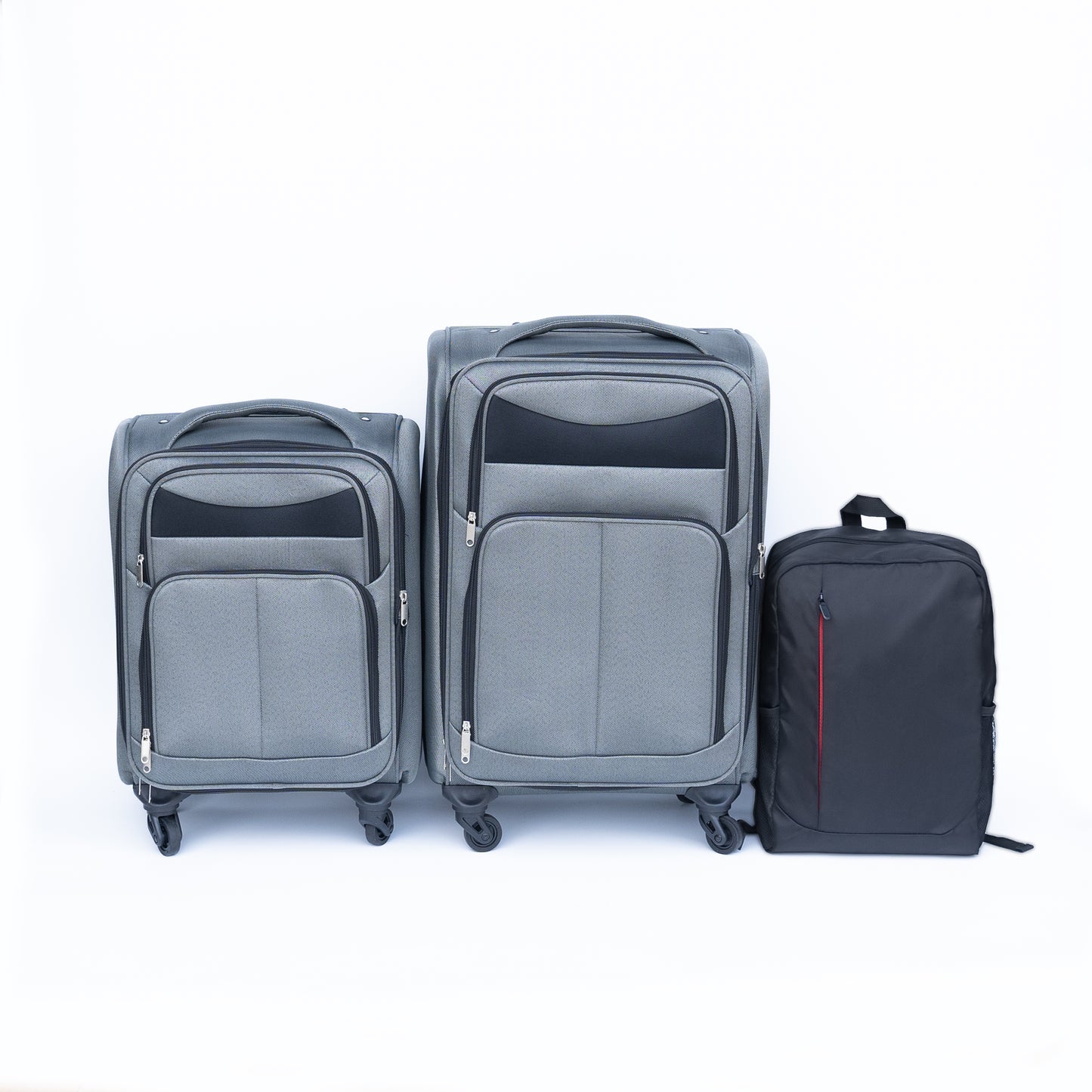 20 24  Travel Case Two-piece Suitcase Set Oxford Trolley Case Without Password Lock Universal Wheel   Oxford Cloth Backpack  GRAY
