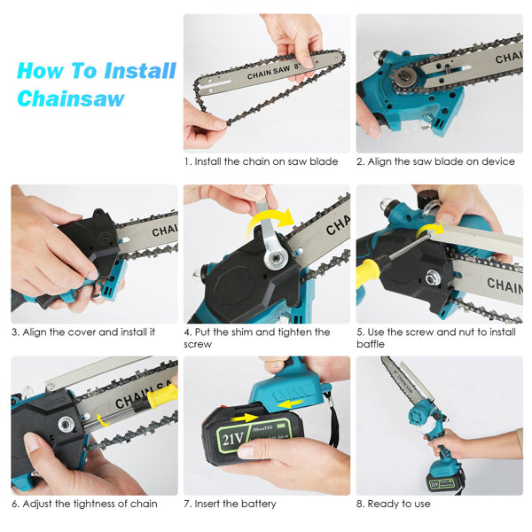 2-in-1 Cordless Pole Saw & Handheld Chainsaw, 1200W Brushless Motor With 2×3000mAh Batteries, 13FT Reach Adjustable Head, Auto Oil Lubrication & Safety Kit For Tree Pruning