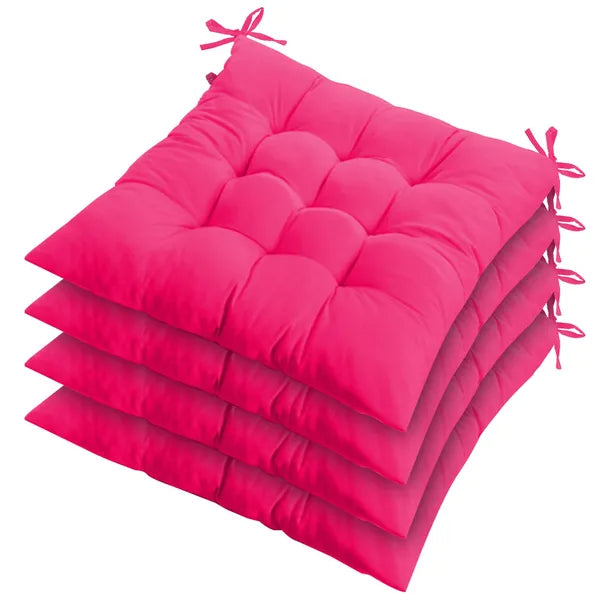 4Pcs Chair Cushion Pads Pillow 17.72x17.72x2.37in Soft Tie On Square Sitting Mats For Home Office Car Sitting Travel Thickened
